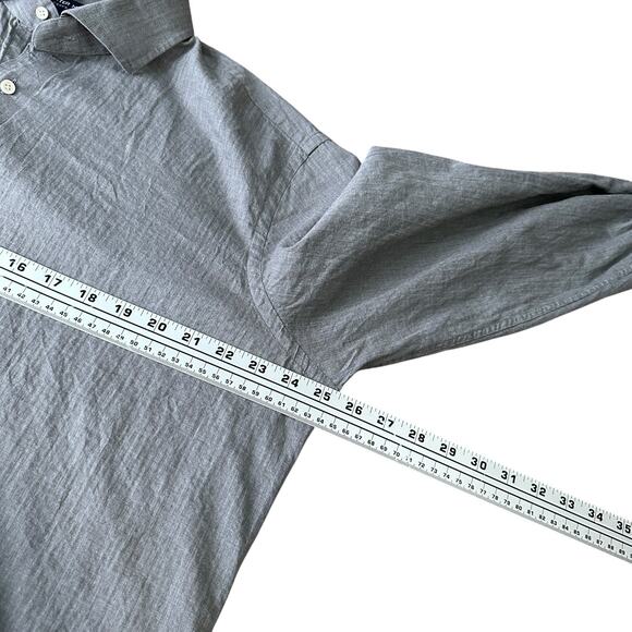 Peter Millar Crown Crafted Fleece Finish Shirt Men's XL Gray Long Sleeve Button - Picture 8 of 10